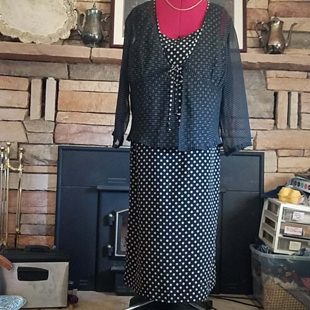 POLKA DOT Dress & Jacket sz 16